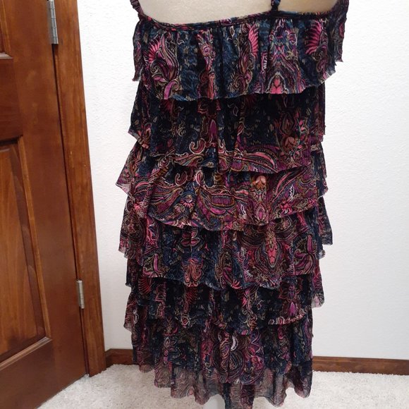 Express Flirty Boho Ruffled Dress Sundress - Size Small - Picture 3 of 6